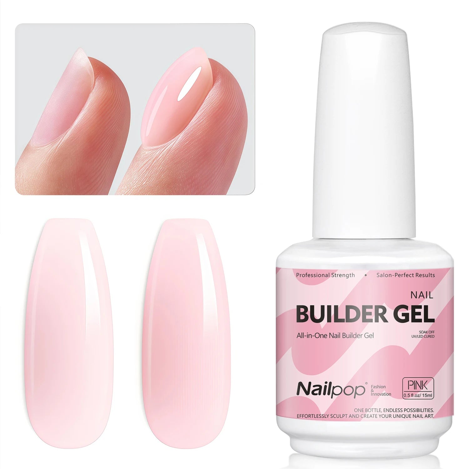 Gel Constructor 7 en 1 Nailpop 15ml – Builder Gel UV para Extensión y Fortalecimiento de Uñas