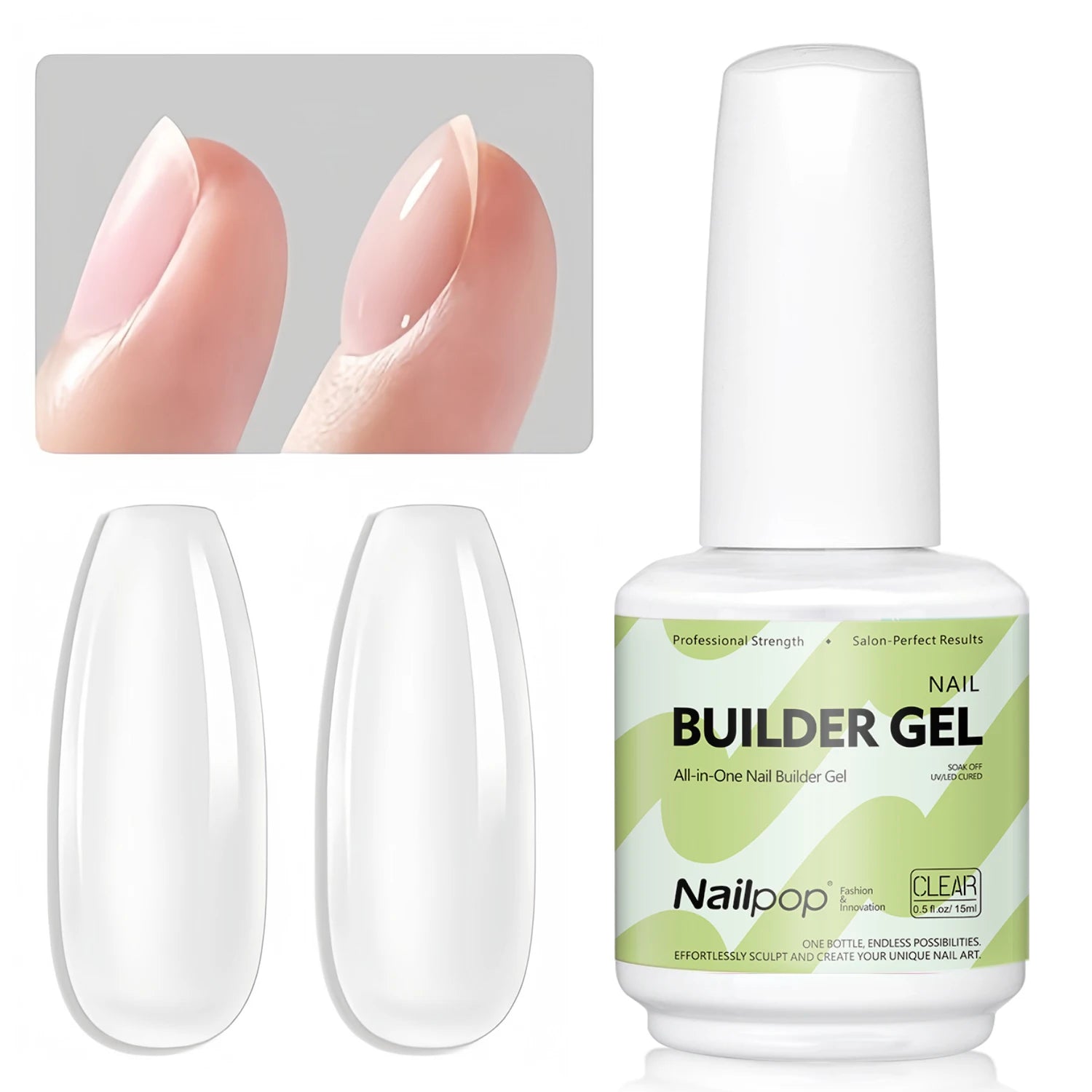 Gel Constructor 7 en 1 Nailpop 15ml – Builder Gel UV para Extensión y Fortalecimiento de Uñas