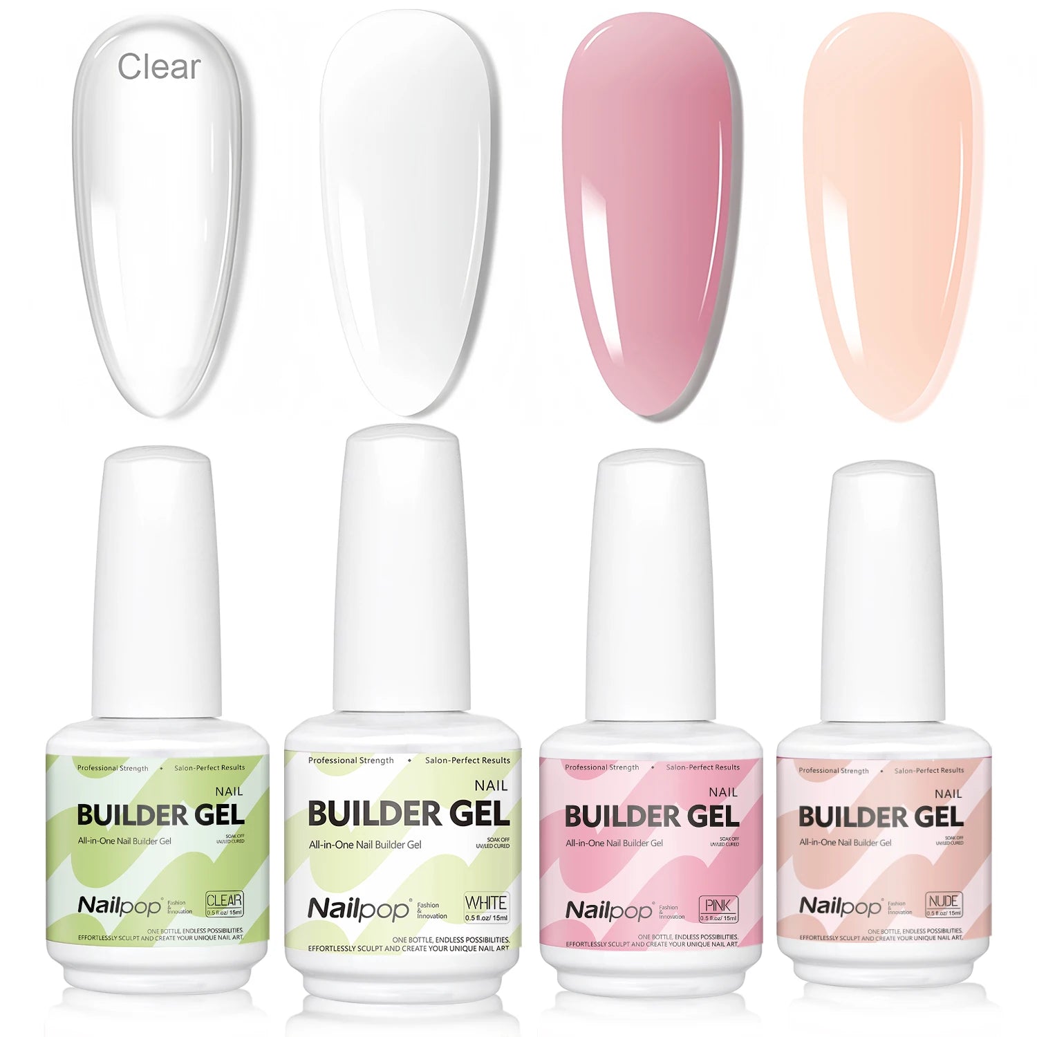 Gel Constructor 7 en 1 Nailpop 15ml – Builder Gel UV para Extensión y Fortalecimiento de Uñas