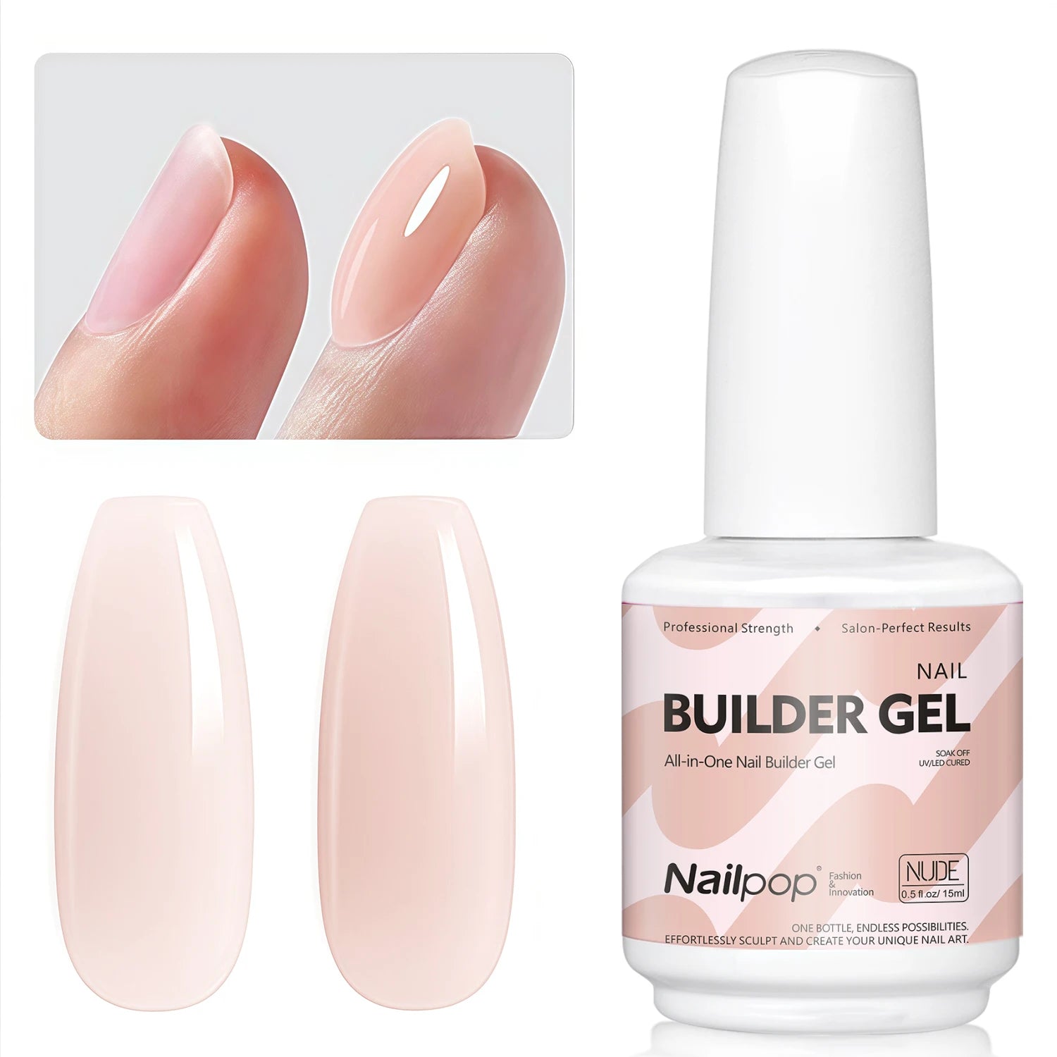 Gel Constructor 7 en 1 Nailpop 15ml – Builder Gel UV para Extensión y Fortalecimiento de Uñas