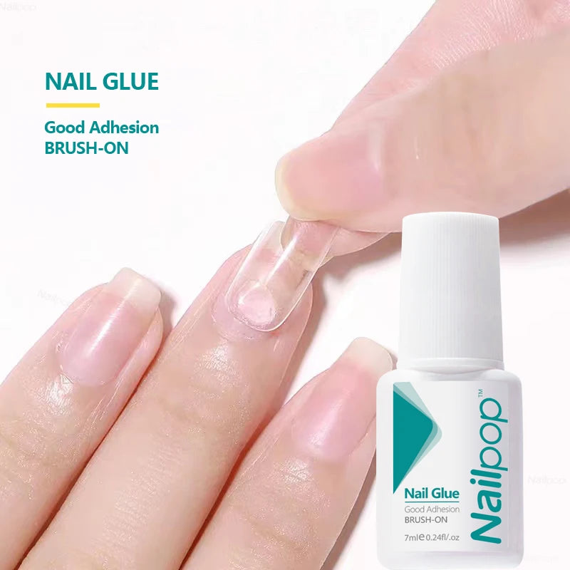 Pegamento para Uñas Nailpop 2x7ml – Adhesivo con Brocha para Uñas Postizas y Decoración